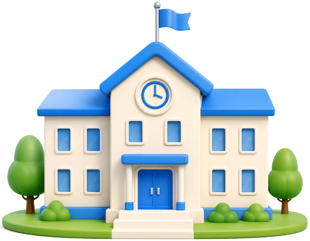 School building illustration